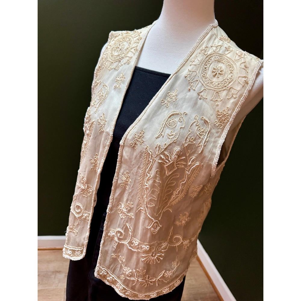 Vintage Rafaella Beaded Vest Women's Size M